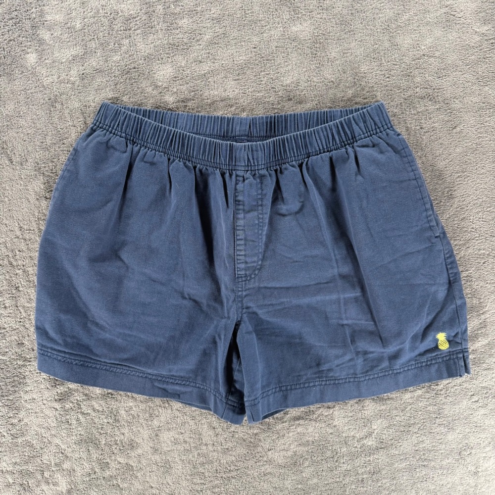 Chubbies Easy Short Mens Large Navy Blue Pineapple Embroidered Cotton Shorts
